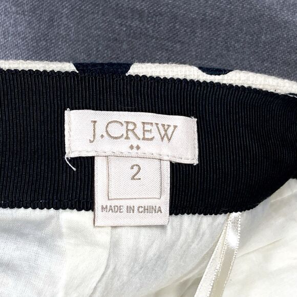 J. Crew Mini Skirt Womens 2 Cream Black Polka Dots High-Waisted Rockabilly Retro - Picture 11 of 12